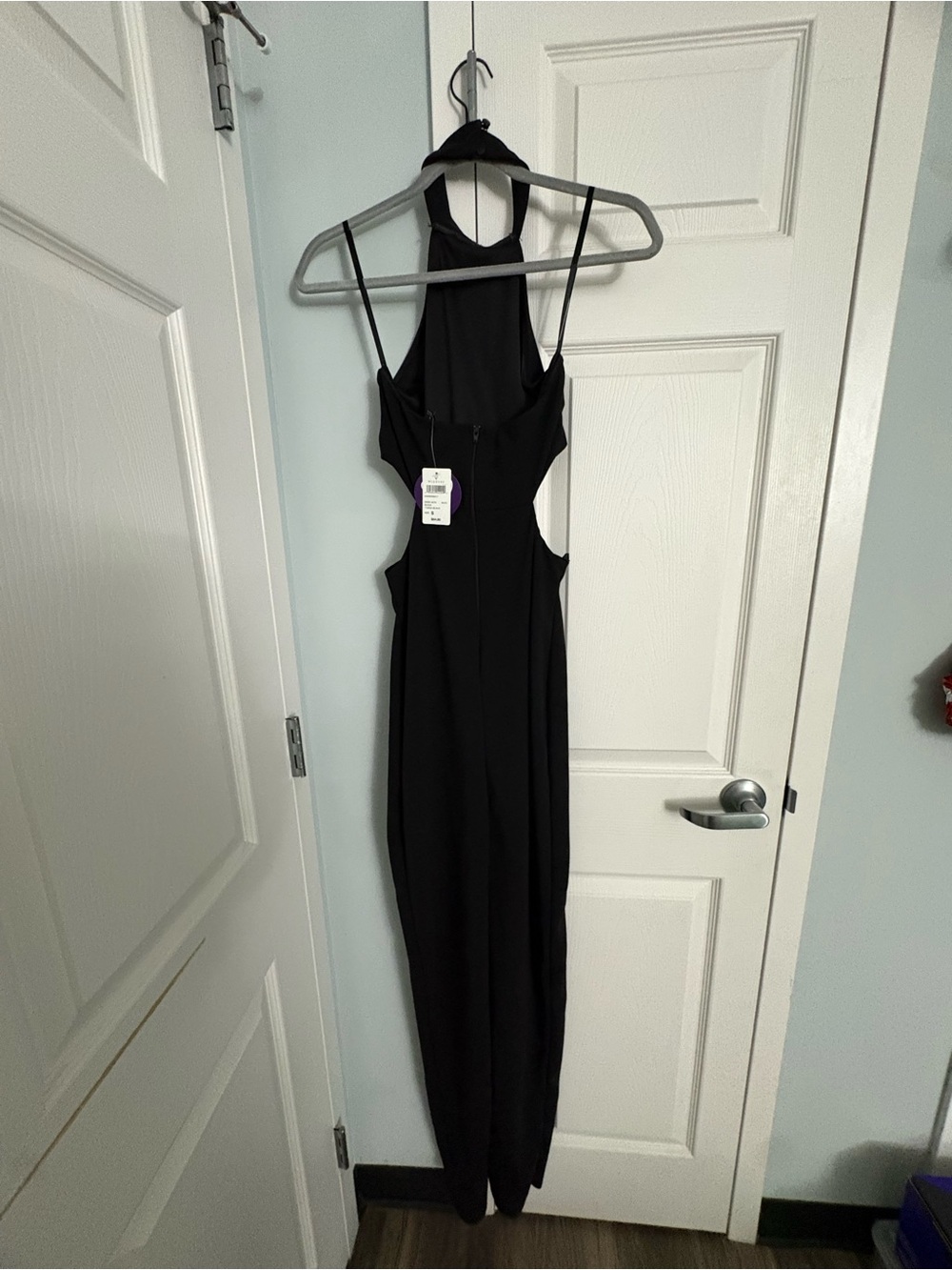 Windsor Black Backless Halter Cutout Maxi Dress